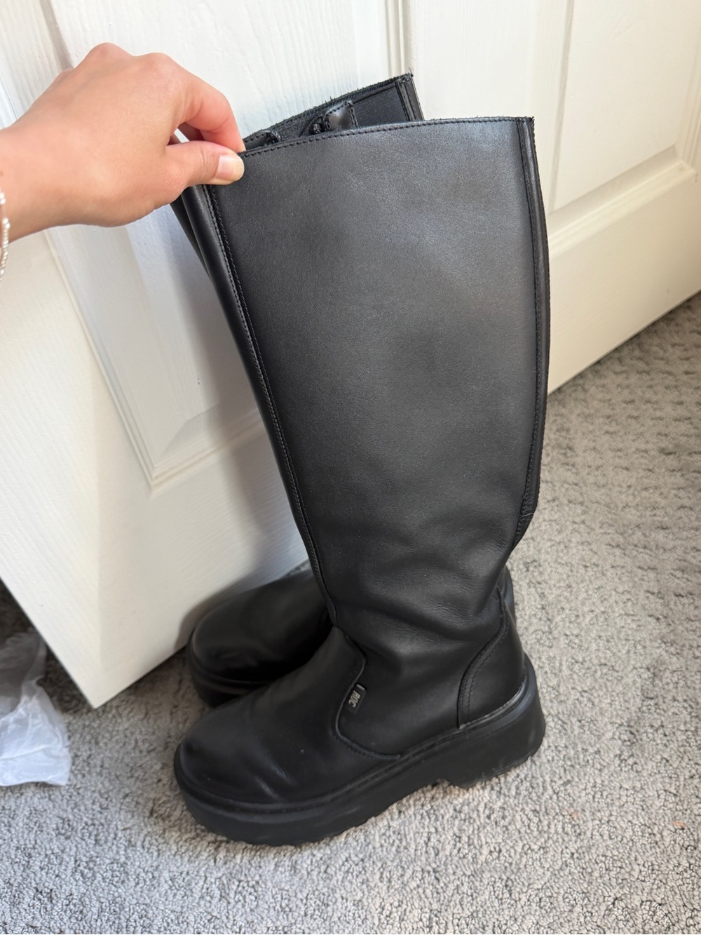 Black Platform Knee-High Boots